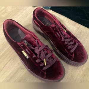 FENTY X PUMA SIZE 10 Burgundy “Royal Purple” Platform Creeper Sneakers WITH BAG
